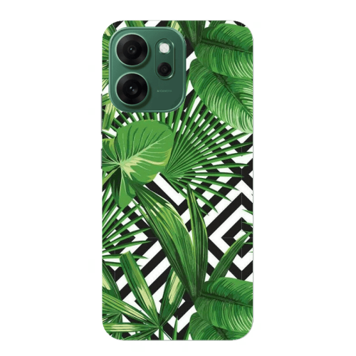 Oppo Reno 14 FS Green Laves arrow Transparent Silicone TPU Θήκη